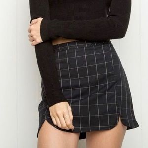 Brandy Melville Raquel Black & White Plaid Skirt